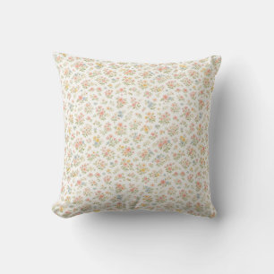 Cute Small Ditsy Floral Seamless Pattern Throw Pillow