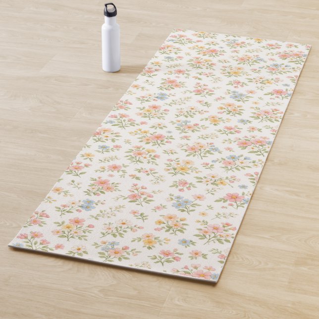Cute Small Ditsy Floral Seamless Pattern Yoga Mat (In Situ)