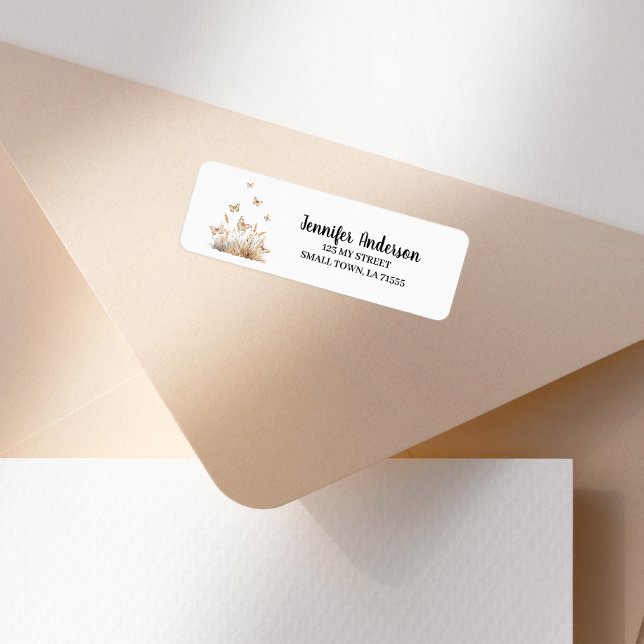 Cute Small Floral Butterfly Address Label (Creator Uploaded)