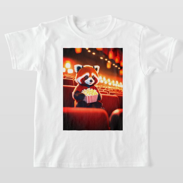 Cute small humanoid red panda boy tshirt (Laydown)