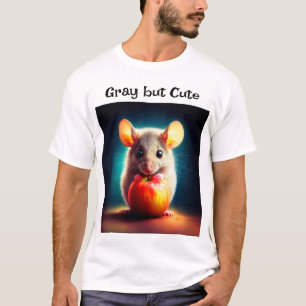 Cute small mouse with shiny apple kitchen art T-Shirt