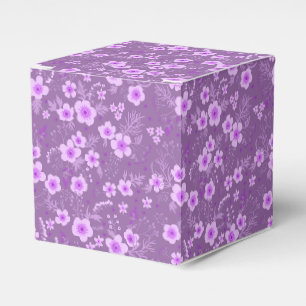 Cute small purple floral summer pattern favor box