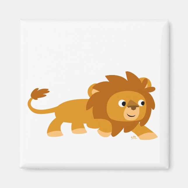 Cute Smart Cartoon Lion Magnet (Front)