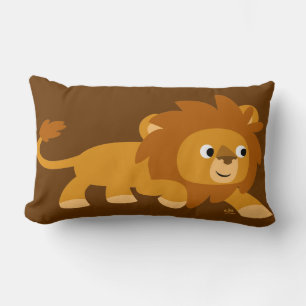 Cute Smart Cartoon Lion Throw Pillow