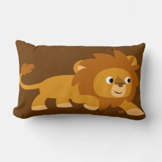 Cute Smart Cartoon Lion Throw Pillow