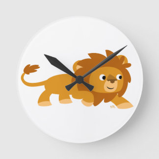 Cute Smart Cartoon Lion Wall Clock