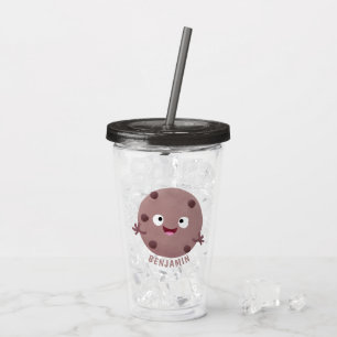 Cute smart chocolate chip cookie cartoon acrylic tumbler