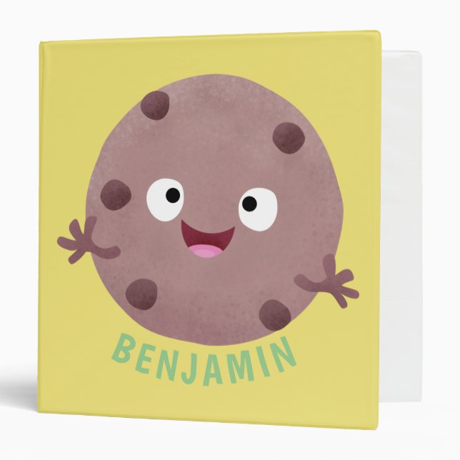 Cute smart chocolate chip cookie cartoon binder (Front/Inside)