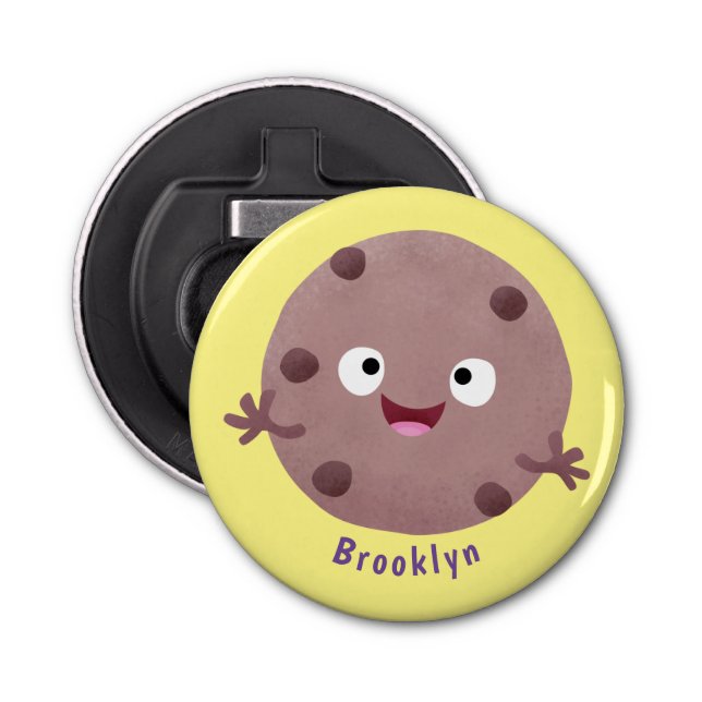 Cute smart chocolate chip cookie cartoon bottle opener (Front)