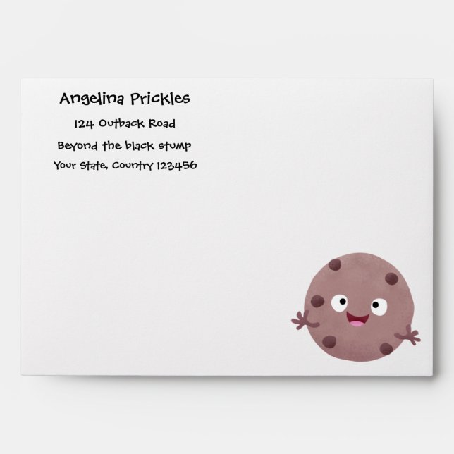 Cute smart chocolate chip cookie cartoon envelope (Front)