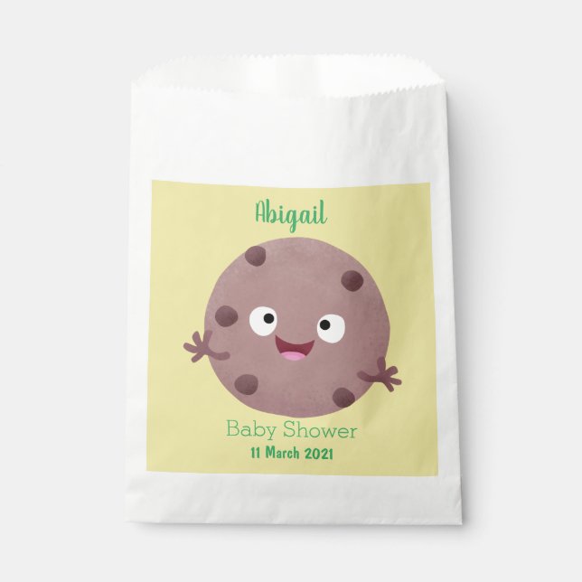 Cute smart chocolate chip cookie cartoon favour bag (Front)