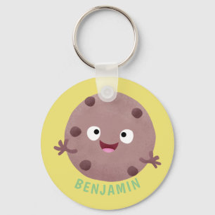 Cute smart chocolate chip cookie cartoon keychain