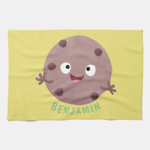 Cute smart chocolate chip cookie cartoon kitchen towel