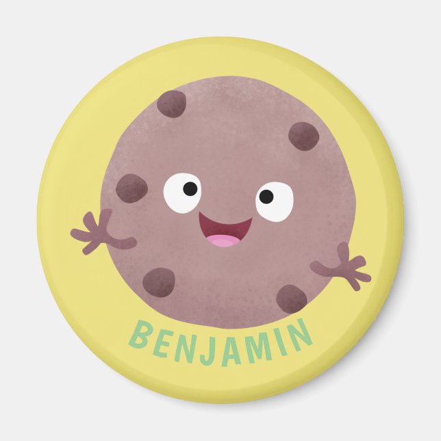Cute smart chocolate chip cookie cartoon magnet (Front)