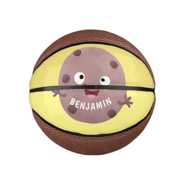 Cute smart chocolate chip cookie cartoon mini basketball (Front)
