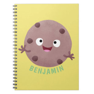 Cute smart chocolate chip cookie cartoon notebook