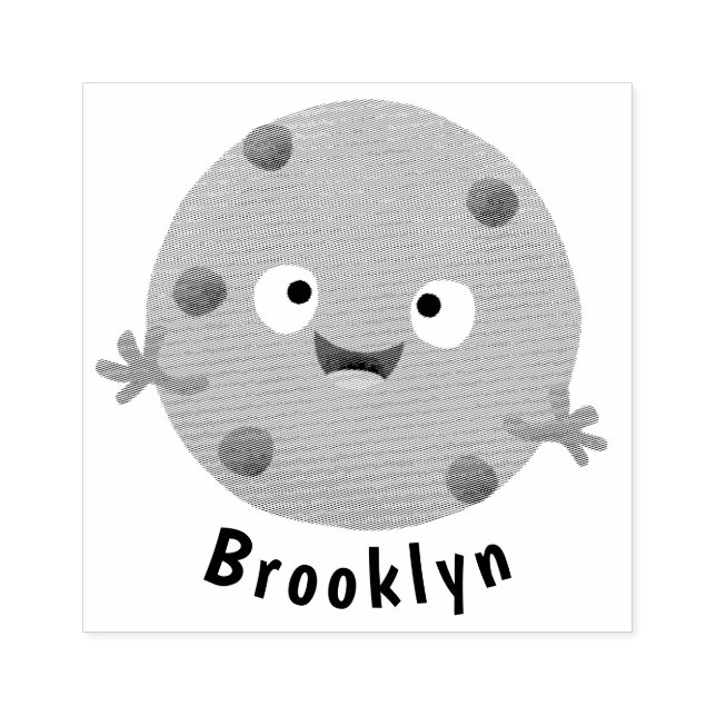 Cute smart chocolate chip cookie cartoon rubber stamp (Imprint)