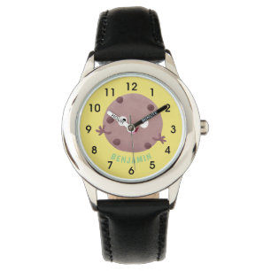Cute smart chocolate chip cookie cartoon watch