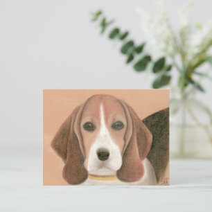 Cute smart dog. Pastel Postcard