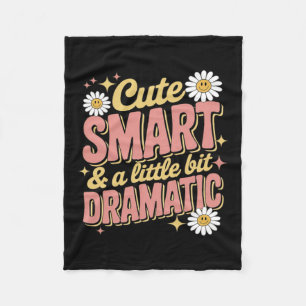 Cute Smart Dramatic Funny Smile Flower Back To Fleece Blanket