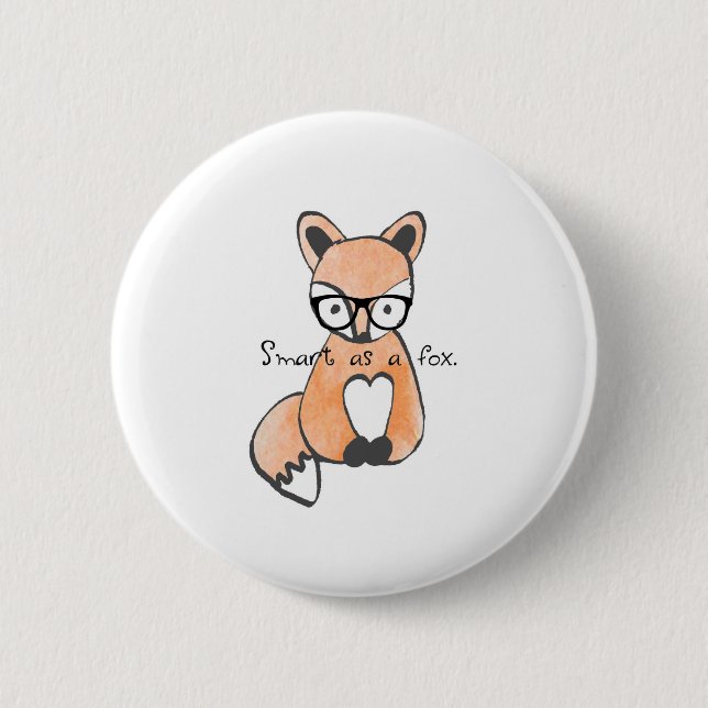 Cute Smart Fox 2 Inch Round Button (Front)
