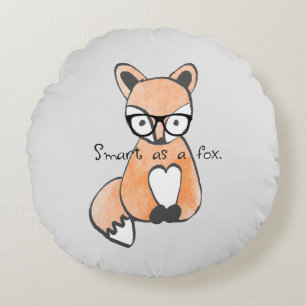 Cute Smart Fox Kids Round Pillow