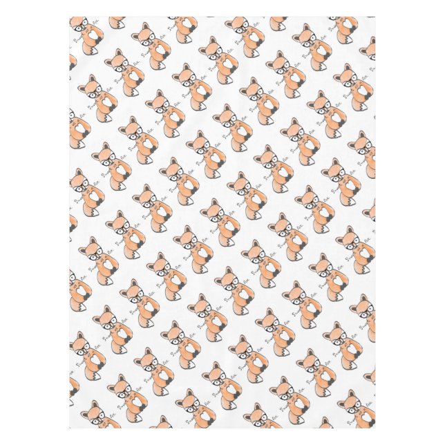 Cute Smart Fox Tablecloth (Front)