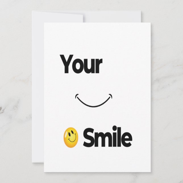 Cute Smile Face Invitation with Positive Message (Front)