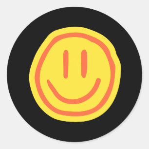 Cute Smile Face Positive Happy Emoji Design Classic Round Sticker