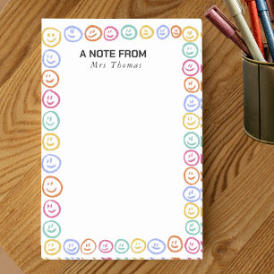 Cute Smile faces a Note from Teacher 