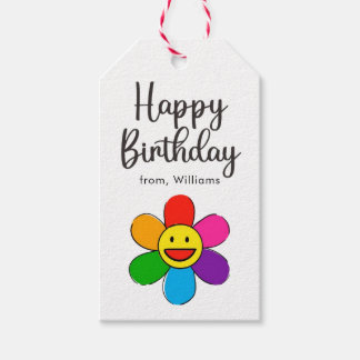 Cute Smile Kids Colourful Happy Birthday Gift Tags