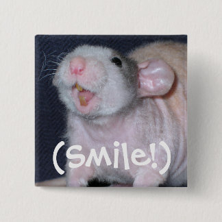 Cute Smile Rat 2 Inch Square Button