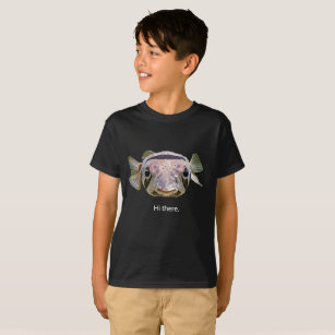 Cute Smile Swimming Porcupine Puffer Aquarium Fish T-Shirt