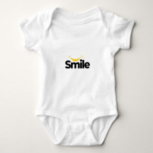 Cute Smile Yellow Banana Graphic Minimalist Baby Bodysuit