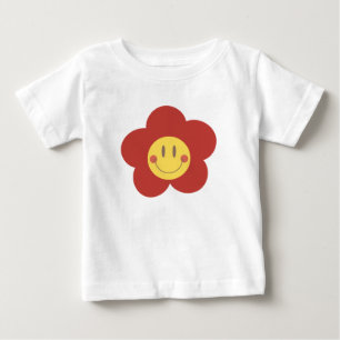 Cute Smiley Flower Retro Aesthetic Happy Face Desi Baby T-Shirt