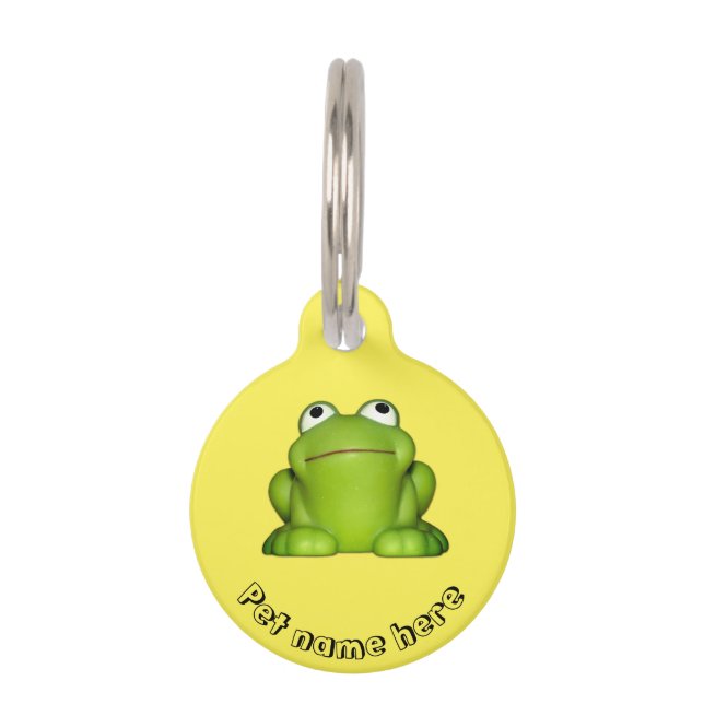 Cute Smiley Frog Pet Tag (Front)