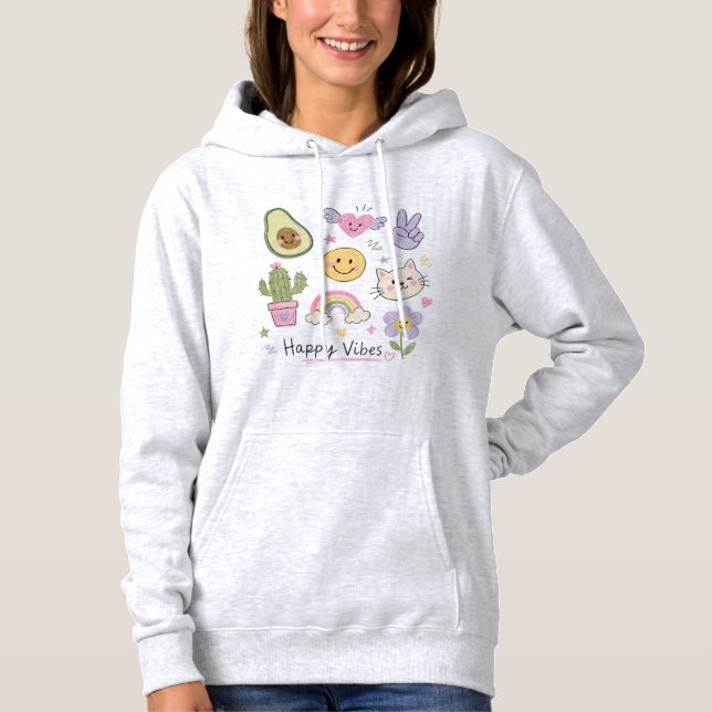 Cute Smiley Rainbow  Hoodie (Front)