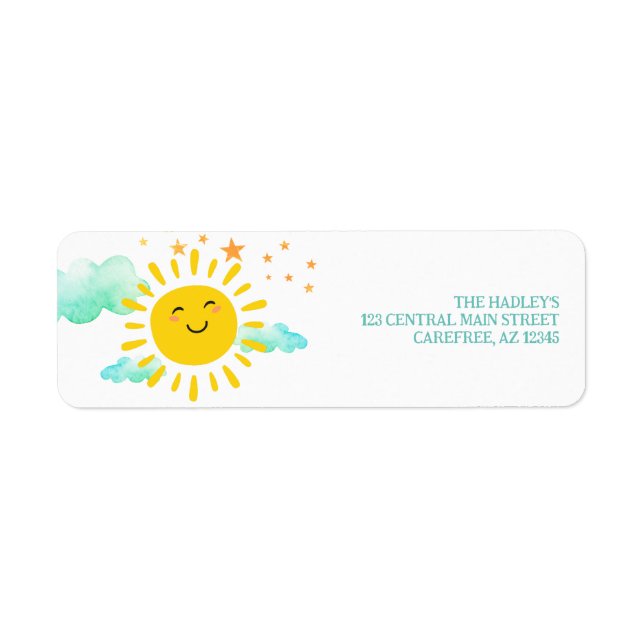 Cute Smiliing Sunshine Return Address (Front)