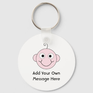 Cute Smiling Baby. Custom Text. Keychain