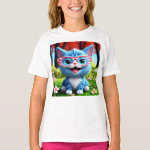 Cute Smiling Blue Kitten-55665 T-Shirt