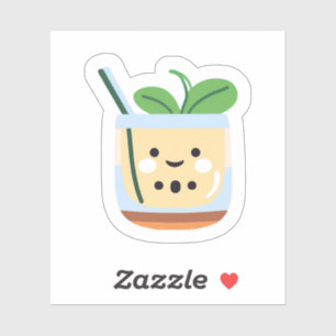 Cute Smiling Boba Tea   Happy Face Adorable Drink
