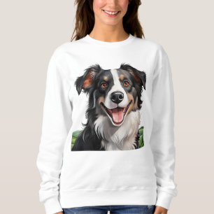 Cute smiling border collie sweatshirt