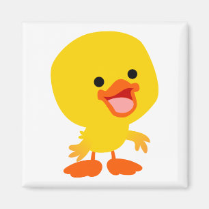 Cute Smiling Cartoon Duckling Magnet