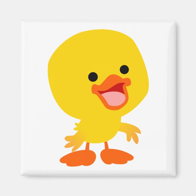 Cute Smiling Cartoon Duckling Magnet (Front)