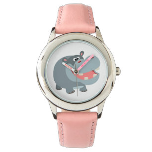 Cute Smiling Cartoon Hippo Watch