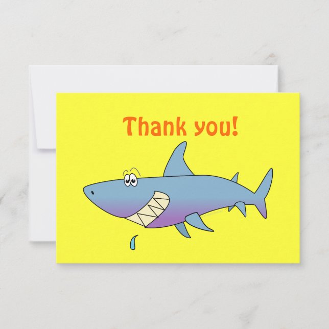 Cute Smiling Cartoon Shark Customizable Template (Front)