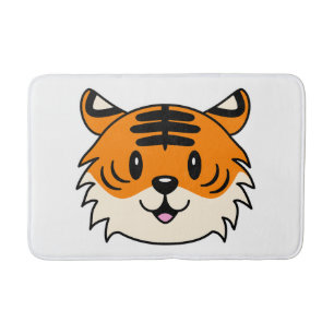 Cute Smiling Cartoon Tiger Bath Mat