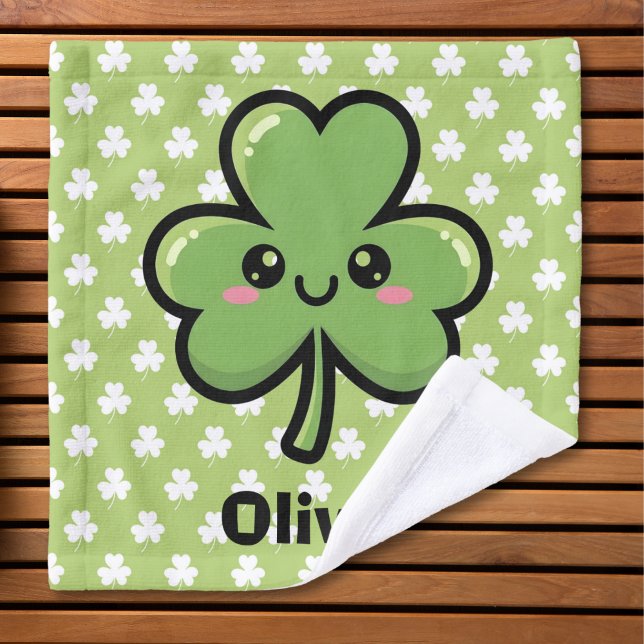 Cute Smiling Clover Wash Cloth (Creator Uploaded)