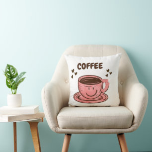 Cute Smiling Coffee Pillow