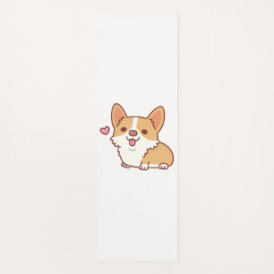 Cute Smiling Corgi Dog Yoga Mat